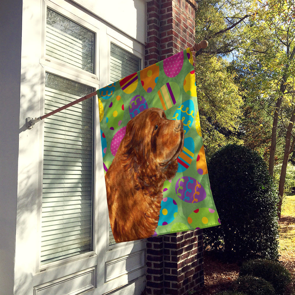 Sussex Spaniel Easter Eggtravaganza House Flag 28x40 Porch Sleeve Pole Decorative Outside Yard Banner Artwork Wall Hanging, Polyester
