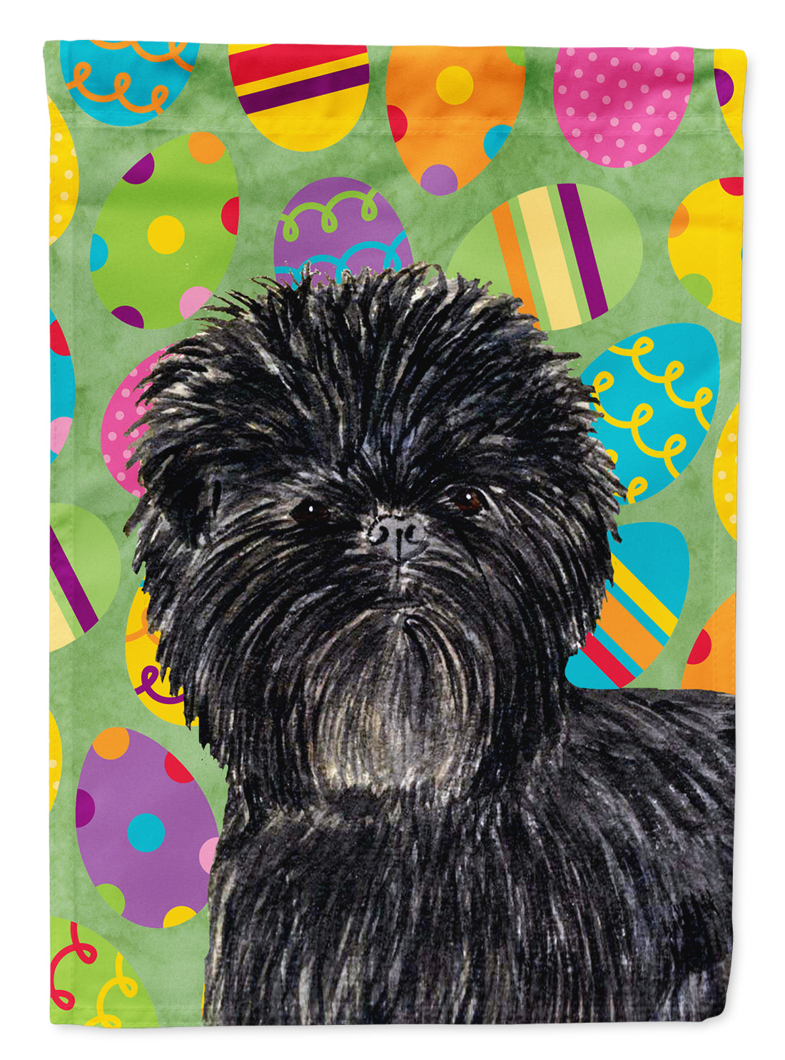 Affenpinscher Easter Eggtravaganza House Flag 28x40 Porch Sleeve Pole Decorative Outside Yard Banner Artwork Wall Hanging, Polyester