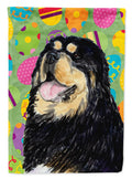 Tibetan Mastiff Easter Eggtravaganza House Flag 28x40 Porch Sleeve Pole Decorative Outside Yard Banner Artwork Wall Hanging, Polyester