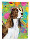 Springer Spaniel Easter Eggtravaganza House Flag 28x40 Porch Sleeve Pole Decorative Outside Yard Banner Artwork Wall Hanging, Polyester