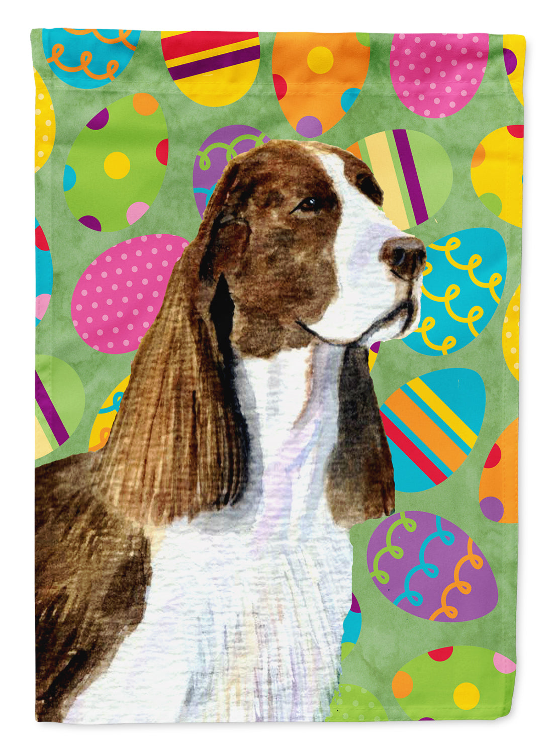 Springer Spaniel Easter Eggtravaganza House Flag 28x40 Porch Sleeve Pole Decorative Outside Yard Banner Artwork Wall Hanging, Polyester
