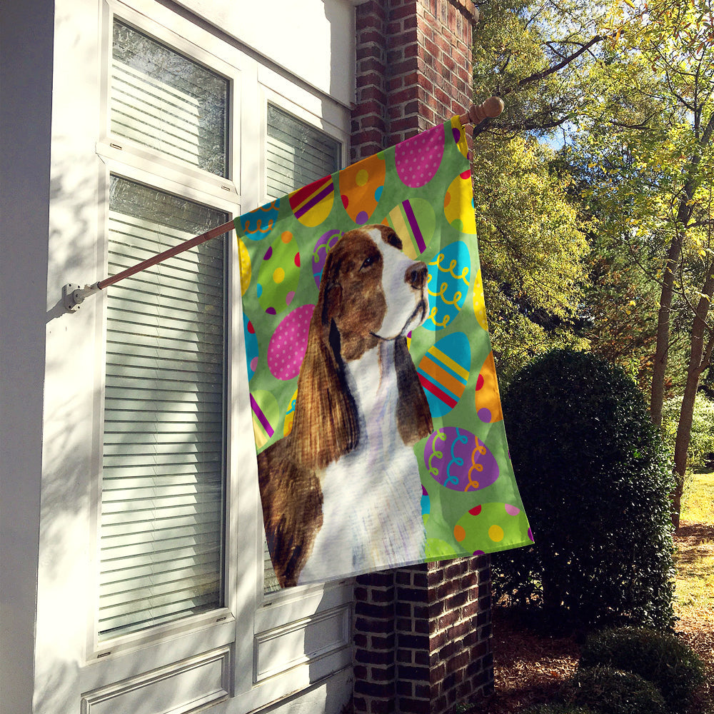 Springer Spaniel Easter Eggtravaganza House Flag 28x40 Porch Sleeve Pole Decorative Outside Yard Banner Artwork Wall Hanging, Polyester
