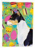 Basenji Easter Eggtravaganza House Flag 28x40 Porch Sleeve Pole Decorative Outside Yard Banner Artwork Wall Hanging, Polyester