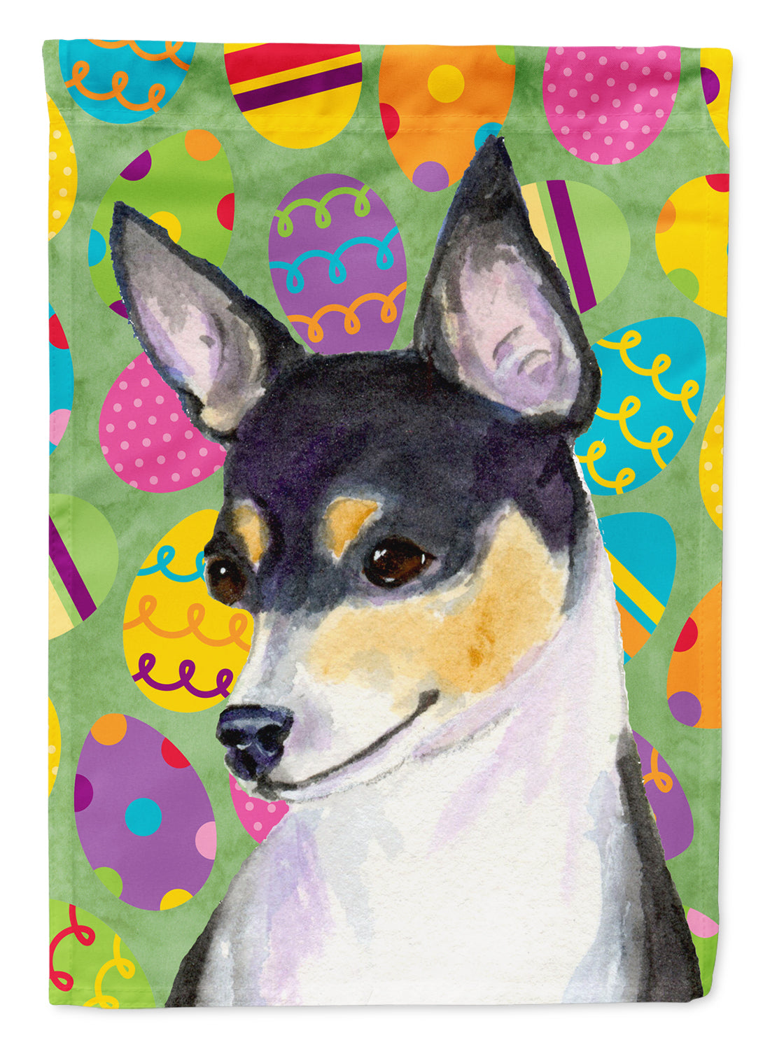 Chihuahua Easter Eggtravaganza House Flag 28x40 Porch Sleeve Pole Decorative Outside Yard Banner Artwork Wall Hanging, Polyester