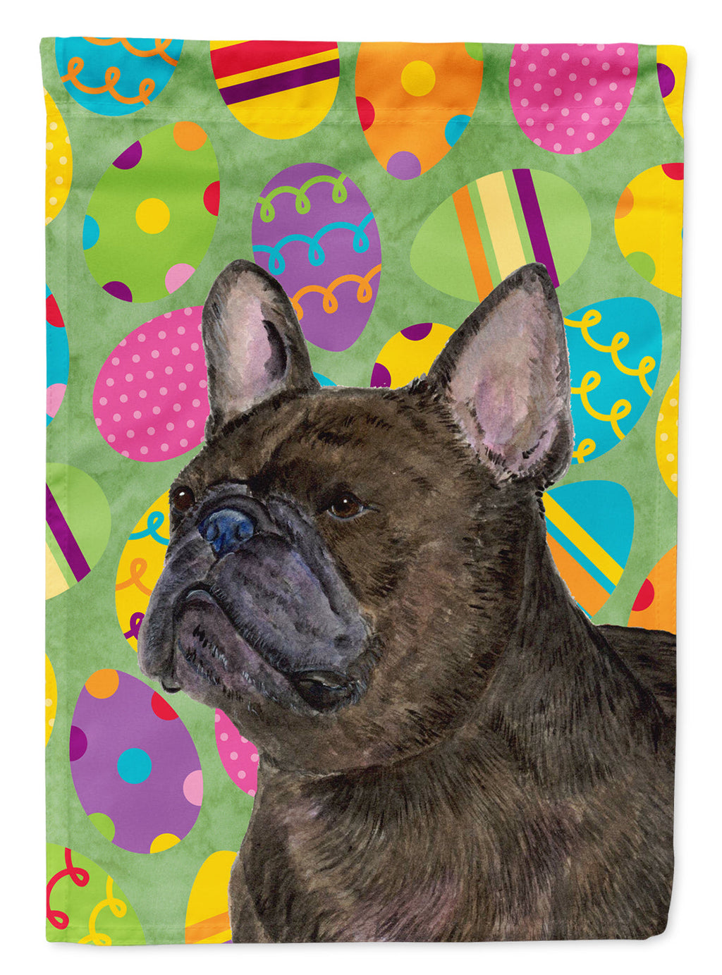 French Bulldog Easter Eggtravaganza House Flag 28x40 Porch Sleeve Pole Decorative Outside Yard Banner Artwork Wall Hanging, Polyester