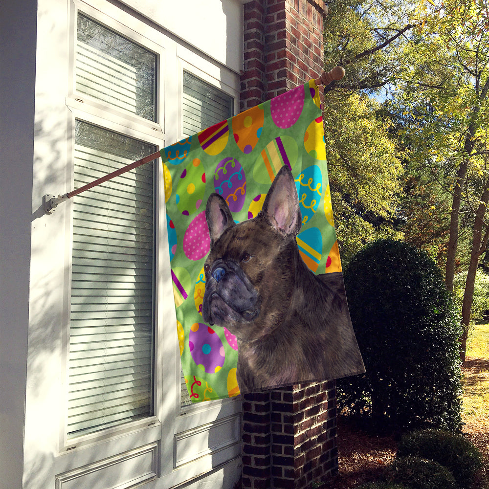 French Bulldog Easter Eggtravaganza House Flag 28x40 Porch Sleeve Pole Decorative Outside Yard Banner Artwork Wall Hanging, Polyester