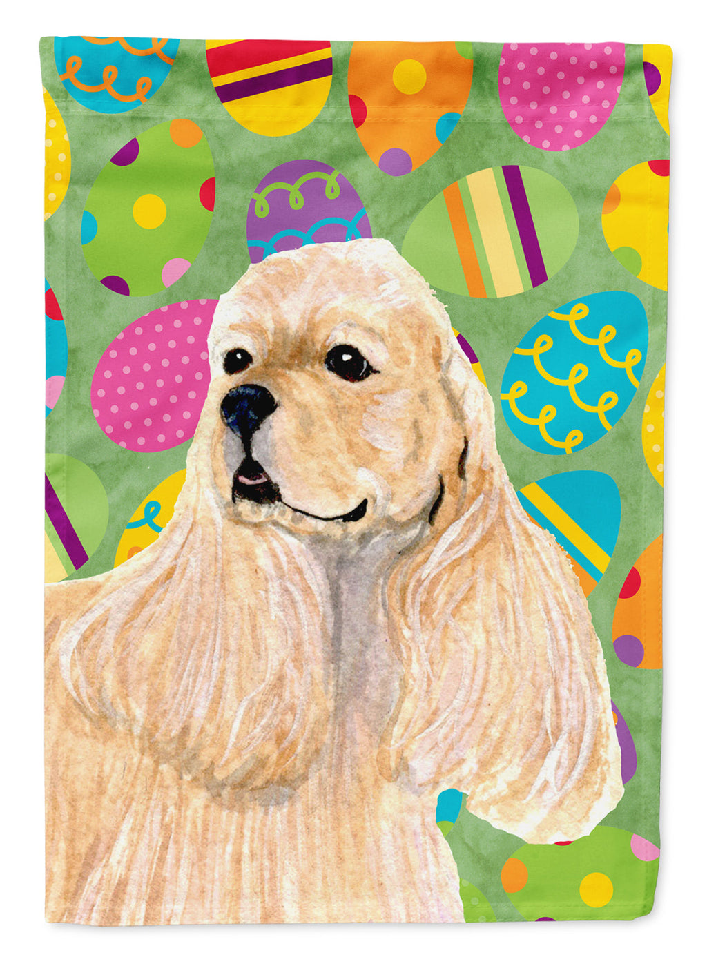 Cocker Spaniel Easter Eggtravaganza House Flag 28x40 Porch Sleeve Pole Decorative Outside Yard Banner Artwork Wall Hanging, Polyester