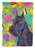 Schnauzer Easter Eggtravaganza House Flag 28x40 Porch Sleeve Pole Decorative Outside Yard Banner Artwork Wall Hanging, Polyester