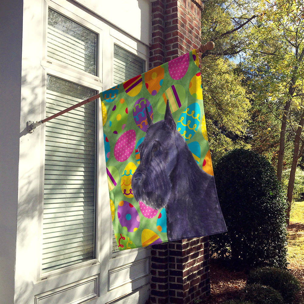 Schnauzer Easter Eggtravaganza House Flag 28x40 Porch Sleeve Pole Decorative Outside Yard Banner Artwork Wall Hanging, Polyester