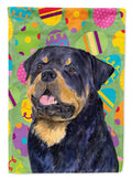 Rottweiler Easter Eggtravaganza House Flag 28x40 Porch Sleeve Pole Decorative Outside Yard Banner Artwork Wall Hanging, Polyester