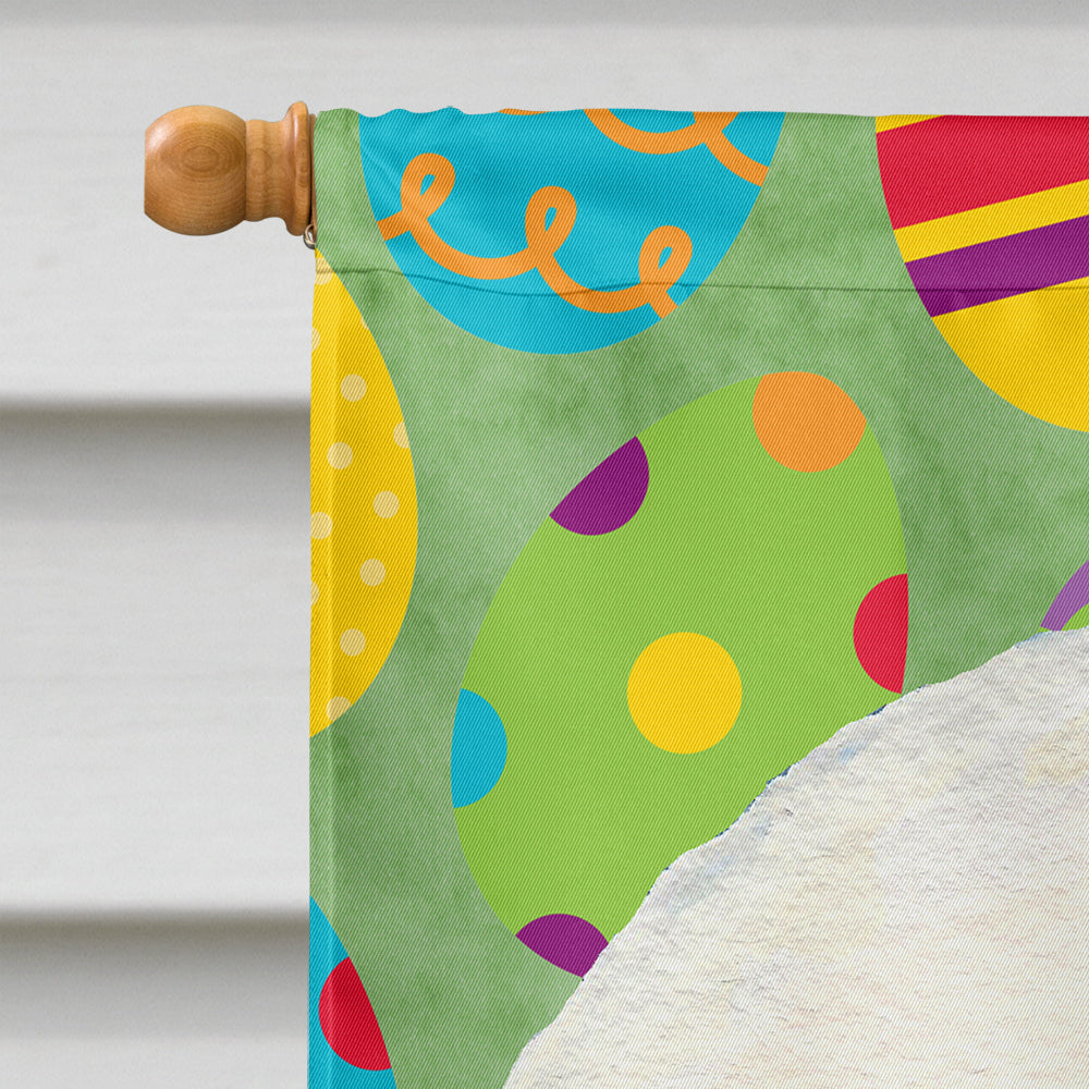 Bichon Frise Easter Eggtravaganza House Flag 28x40 Porch Sleeve Pole Decorative Outside Yard Banner Artwork Wall Hanging, Polyester