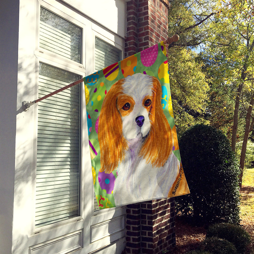 Cavalier Spaniel Easter Eggtravaganza House Flag 28x40 Porch Sleeve Pole Decorative Outside Yard Banner Artwork Wall Hanging, Polyester