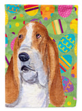 Basset Hound Easter Eggtravaganza House Flag 28x40 Porch Sleeve Pole Decorative Outside Yard Banner Artwork Wall Hanging, Polyester