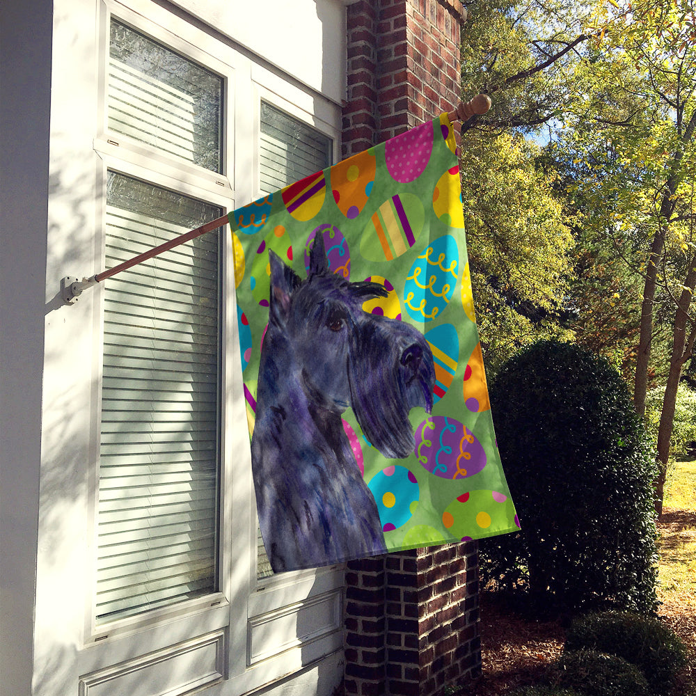 Scottish Terrier Easter Eggtravaganza House Flag 28x40 Porch Sleeve Pole Decorative Outside Yard Banner Artwork Wall Hanging, Polyester