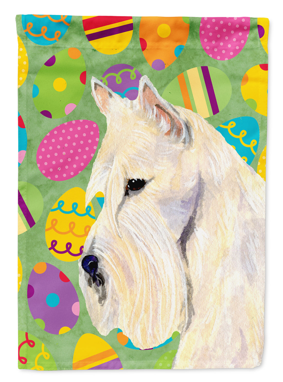 Scottish Terrier Easter Eggtravaganza House Flag 28x40 Porch Sleeve Pole Decorative Outside Yard Banner Artwork Wall Hanging, Polyester