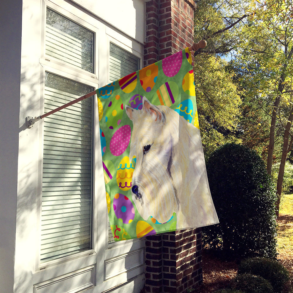 Scottish Terrier Easter Eggtravaganza House Flag 28x40 Porch Sleeve Pole Decorative Outside Yard Banner Artwork Wall Hanging, Polyester
