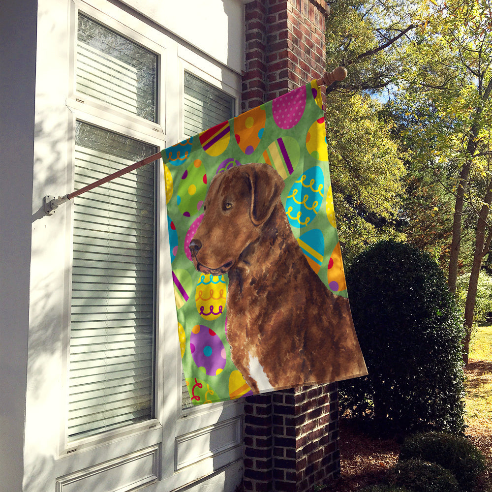 Chesapeake Bay Retriever Easter Eggtravaganza House Flag 28x40 Porch Sleeve Pole Decorative Outside Yard Banner Artwork Wall Hanging, Polyester