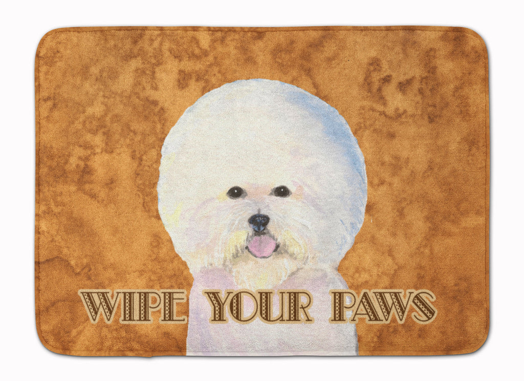 Bichon Frise Wipe your Paws Memory Foam Kitchen Mat Machine Washable Anti-Fatigue Cushion Comfort Bath or Kitchen Rug