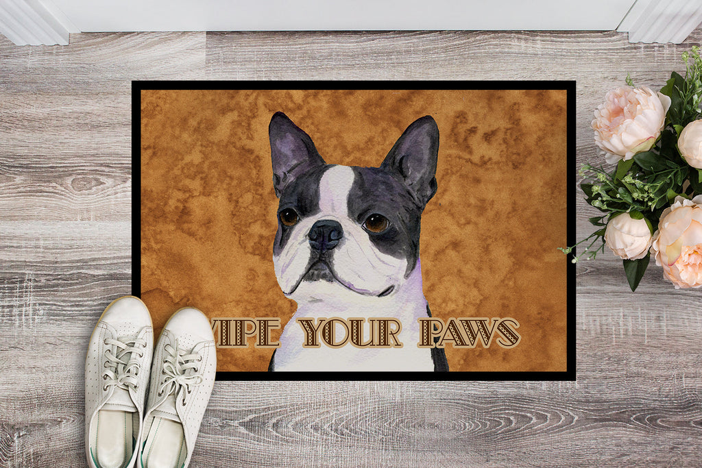 Boston Terrier Wipe your Paws Doormat Indoor Outdoor 24H X 36W Front Door Mat Rugs for Entryway, Non Slip Washable Low Pile,