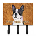 Boston Terrier Wipe your Paws Leash or Key Holder Wall Hooks, Coat Rack Wall Mount, for Hanging Keys, Towels, Aprons, Leashes