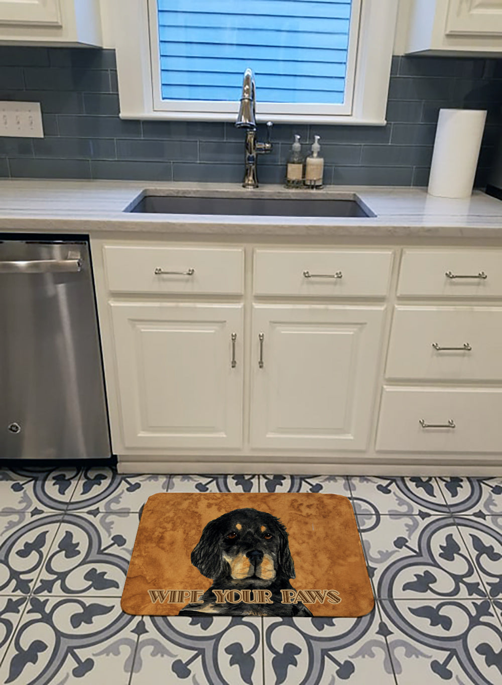 Gordon Setter Wipe your Paws Memory Foam Kitchen Mat Machine Washable Anti-Fatigue Cushion Comfort Bath or Kitchen Rug