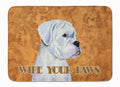 White Boxer Wipe your Paws Memory Foam Kitchen Mat Machine Washable Anti-Fatigue Cushion Comfort Bath or Kitchen Rug