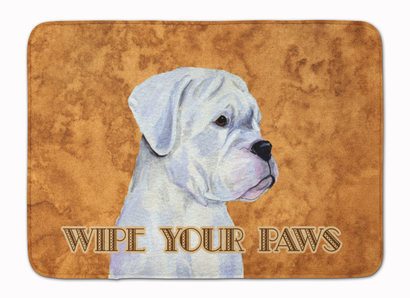 White Boxer Wipe your Paws Memory Foam Kitchen Mat Machine Washable Anti-Fatigue Cushion Comfort Bath or Kitchen Rug