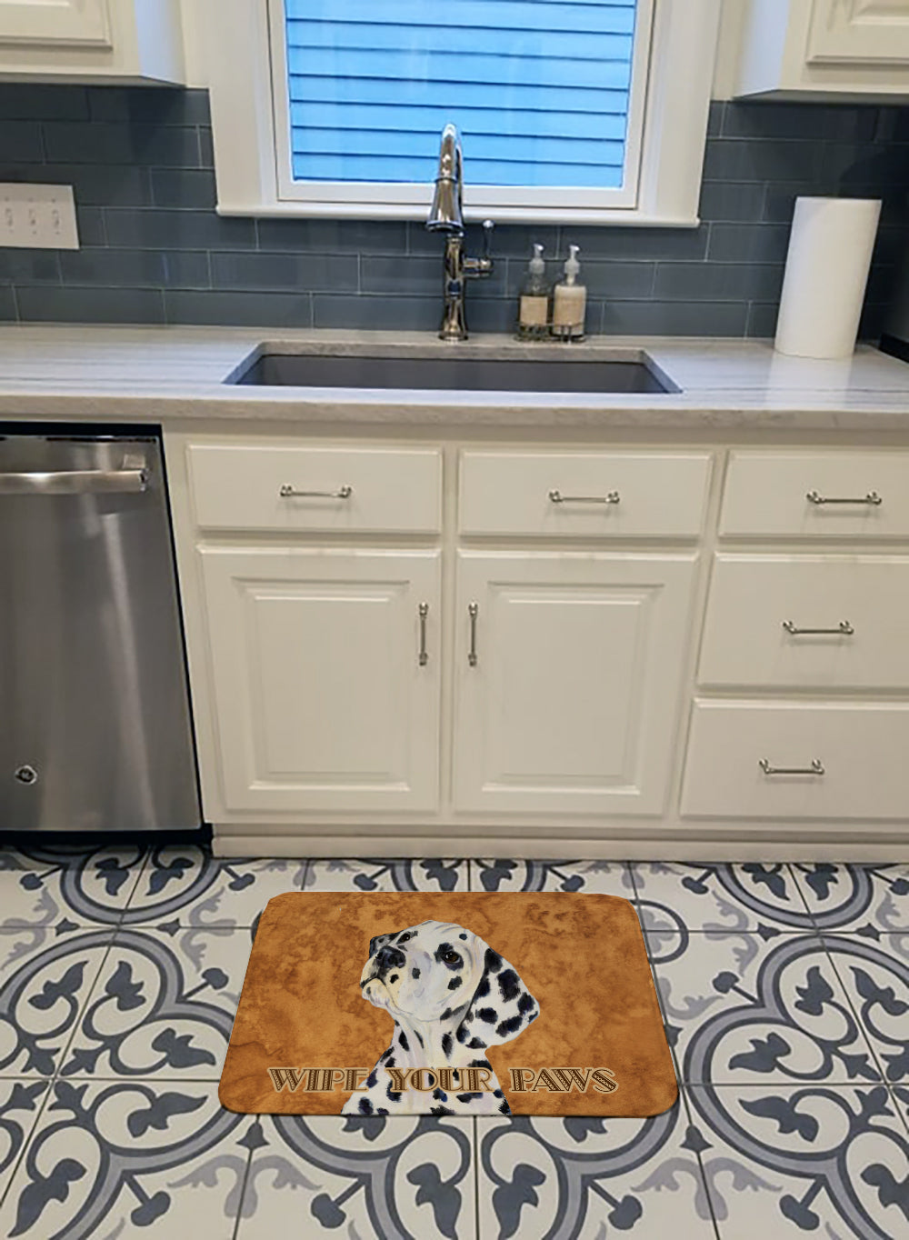 Dalmatian Wipe your Paws Memory Foam Kitchen Mat Machine Washable Anti-Fatigue Cushion Comfort Bath or Kitchen Rug