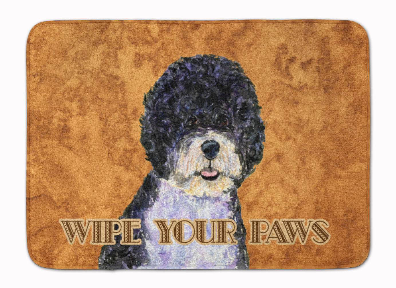 Portuguese Water Dog Wipe your Paws Memory Foam Kitchen Mat Machine Washable Anti-Fatigue Cushion Comfort Bath or Kitchen Rug