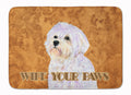 Puppy Cut Maltese Wipe your Paws Memory Foam Kitchen Mat Machine Washable Anti-Fatigue Cushion Comfort Bath or Kitchen Rug