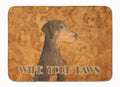 Chocolate Natural Eared Doberman Wipe your Paws Memory Foam Kitchen Mat Machine Washable Anti-Fatigue Cushion Comfort Bath or Kitchen Rug
