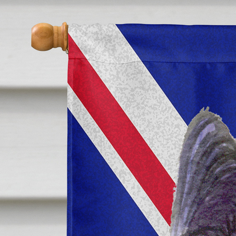 Skye Terrier with English Union Jack British Flag House Flag 28x40 Porch Sleeve Pole Decorative Outside Yard Banner Artwork Wall Hanging, Polyester