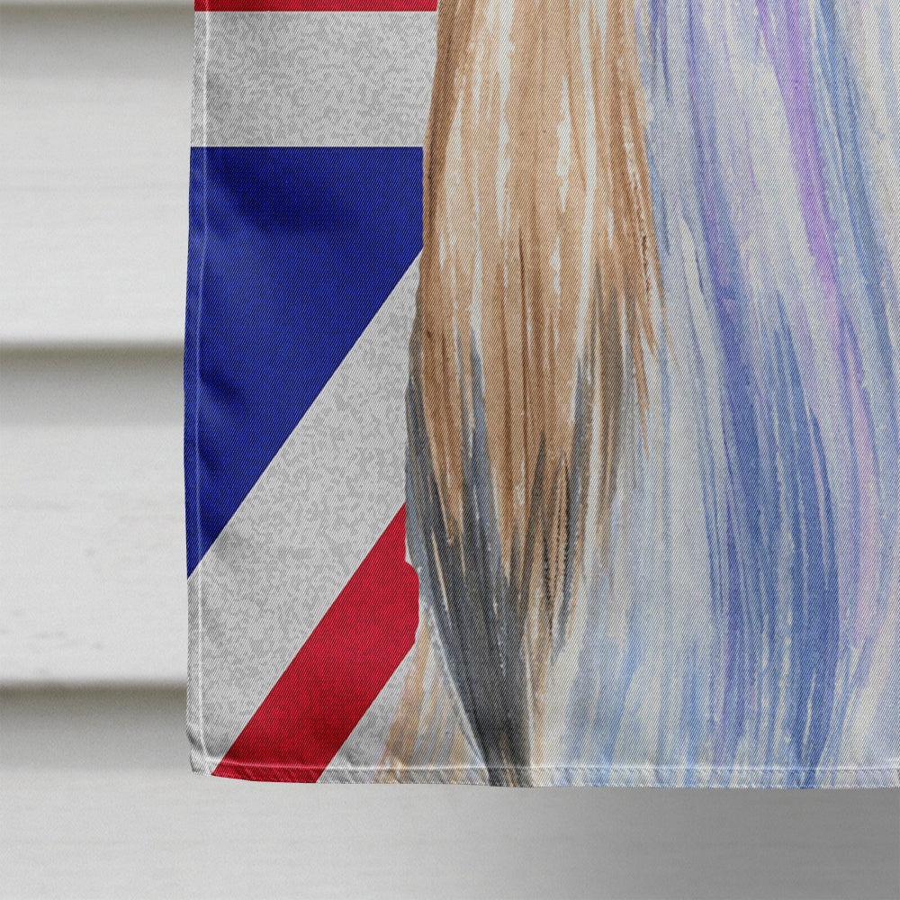 Shih Tzu with English Union Jack British Flag House Flag 28x40 Porch Sleeve Pole Decorative Outside Yard Banner Artwork Wall Hanging, Polyester