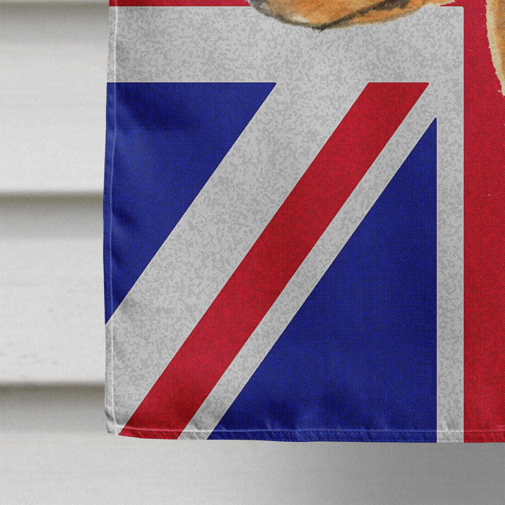 Min Pin with English Union Jack British Flag House Flag 28x40 Porch Sleeve Pole Decorative Outside Yard Banner Artwork Wall Hanging, Polyester