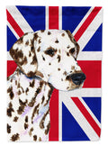 Dalmatian with English Union Jack British Flag House Flag 28x40 Porch Sleeve Pole Decorative Outside Yard Banner Artwork Wall Hanging, Polyester
