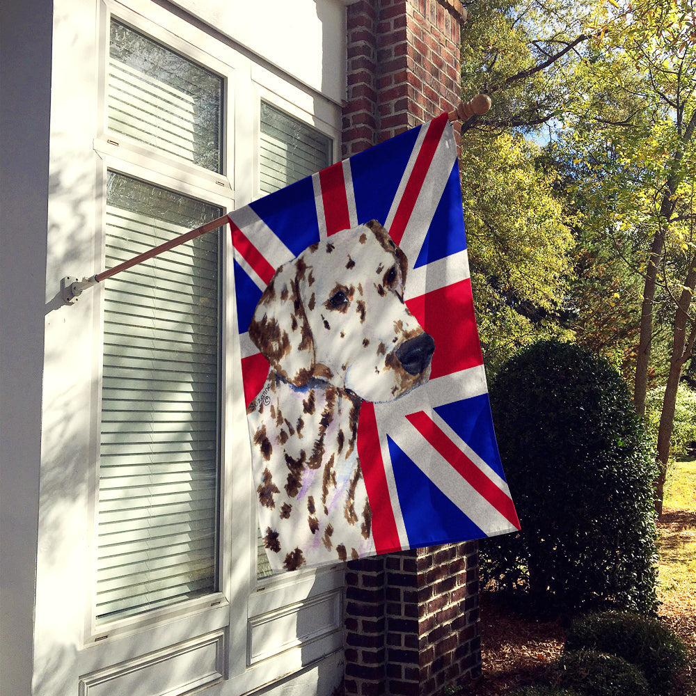 Dalmatian with English Union Jack British Flag House Flag 28x40 Porch Sleeve Pole Decorative Outside Yard Banner Artwork Wall Hanging, Polyester