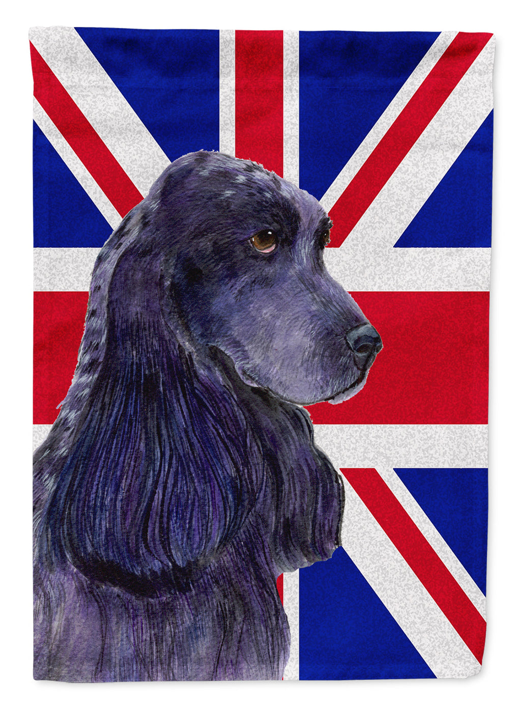 Cocker Spaniel with English Union Jack British Flag House Flag 28x40 Porch Sleeve Pole Decorative Outside Yard Banner Artwork Wall Hanging, Polyester