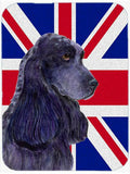 Cocker Spaniel with English Union Jack British Flag Cutting Board Tempered Glass Kitchen Cutting Surface, Heat Resistant Chopping, Non-Slip Feet, Food Prep & Serving