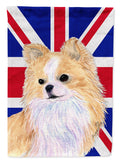 Chihuahua with English Union Jack British Flag House Flag 28x40 Porch Sleeve Pole Decorative Outside Yard Banner Artwork Wall Hanging, Polyester