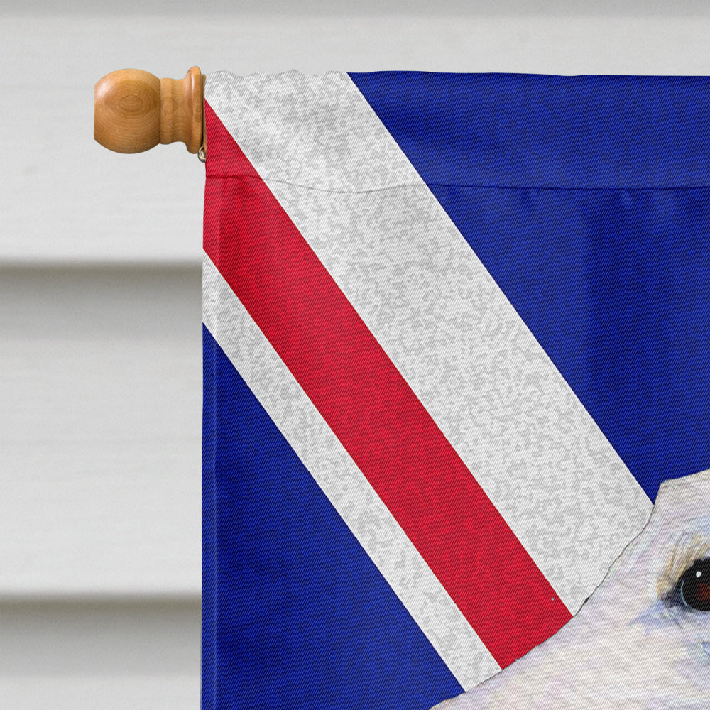Borzoi with English Union Jack British Flag House Flag 28x40 Porch Sleeve Pole Decorative Outside Yard Banner Artwork Wall Hanging, Polyester