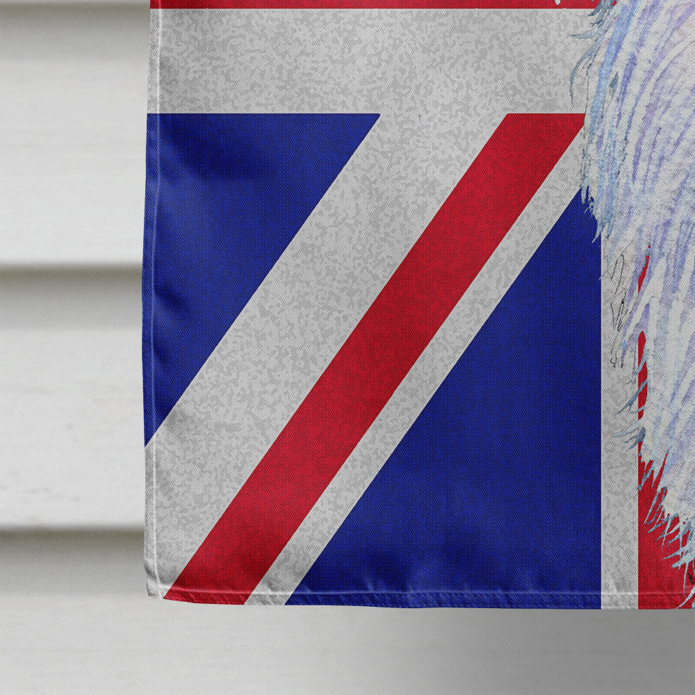 Borzoi with English Union Jack British Flag House Flag 28x40 Porch Sleeve Pole Decorative Outside Yard Banner Artwork Wall Hanging, Polyester