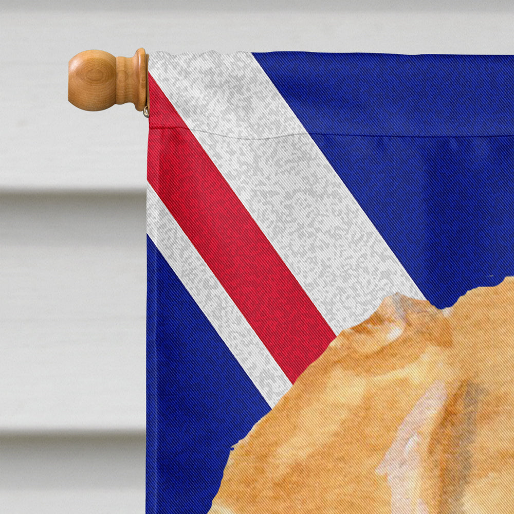 Golden Retriever with English Union Jack British Flag House Flag 28x40 Porch Sleeve Pole Decorative Outside Yard Banner Artwork Wall Hanging, Polyester