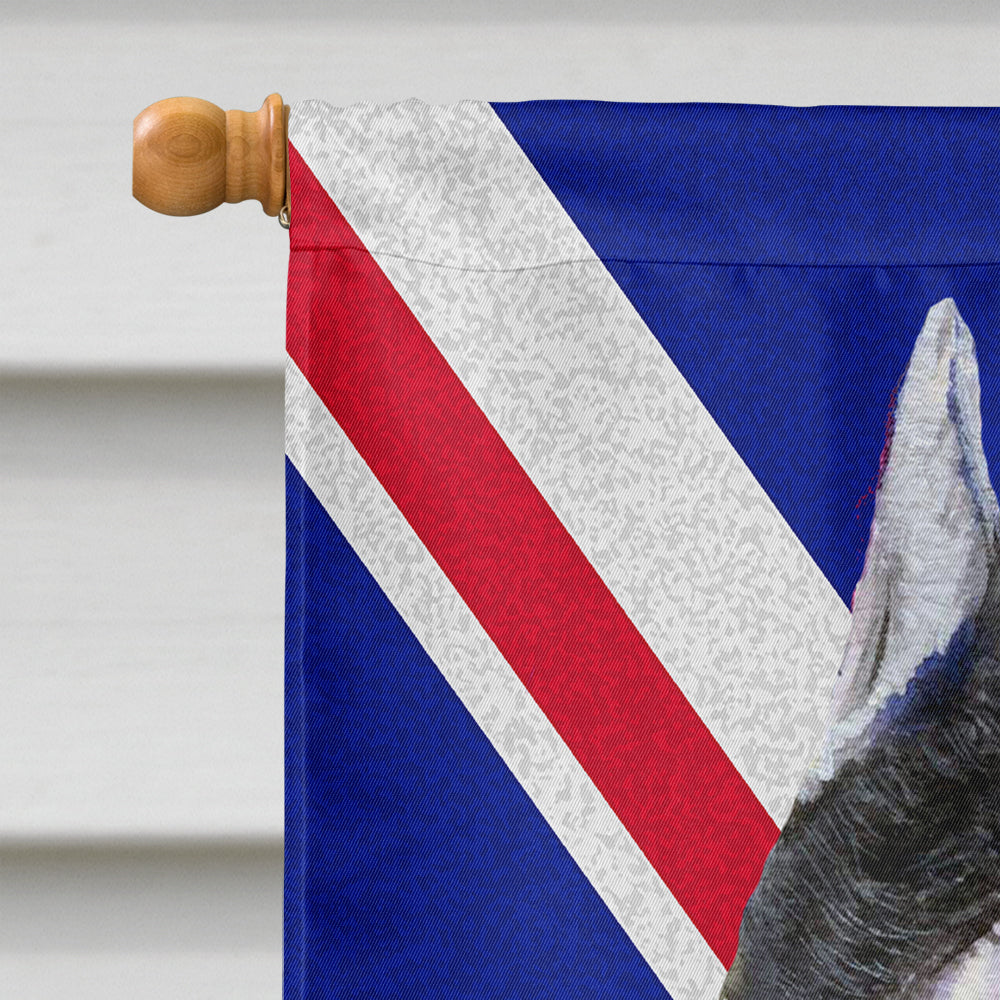 Schnauzer with English Union Jack British Flag House Flag 28x40 Porch Sleeve Pole Decorative Outside Yard Banner Artwork Wall Hanging, Polyester
