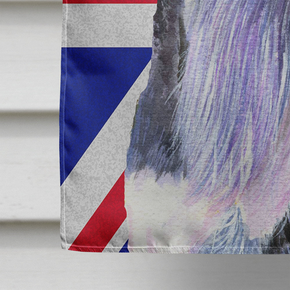 Schnauzer with English Union Jack British Flag House Flag 28x40 Porch Sleeve Pole Decorative Outside Yard Banner Artwork Wall Hanging, Polyester