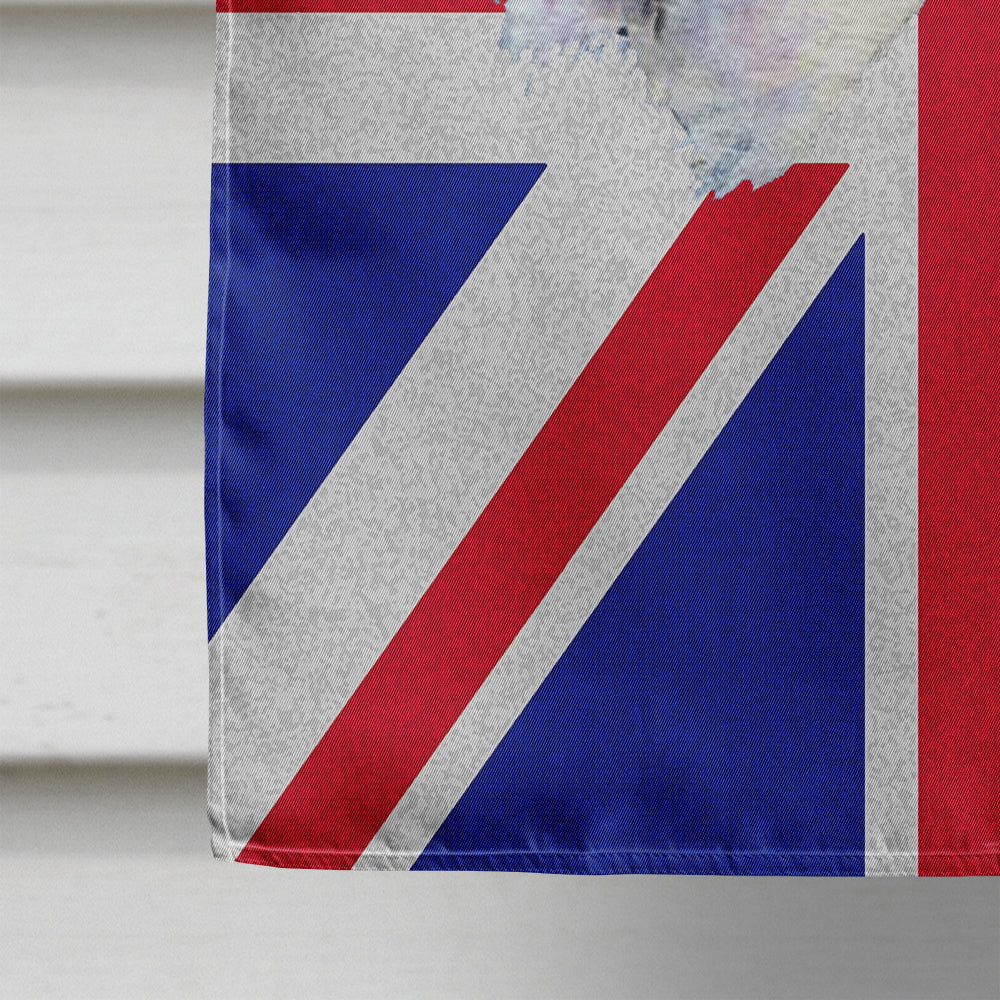 Fox Terrier with English Union Jack British Flag House Flag 28x40 Porch Sleeve Pole Decorative Outside Yard Banner Artwork Wall Hanging, Polyester