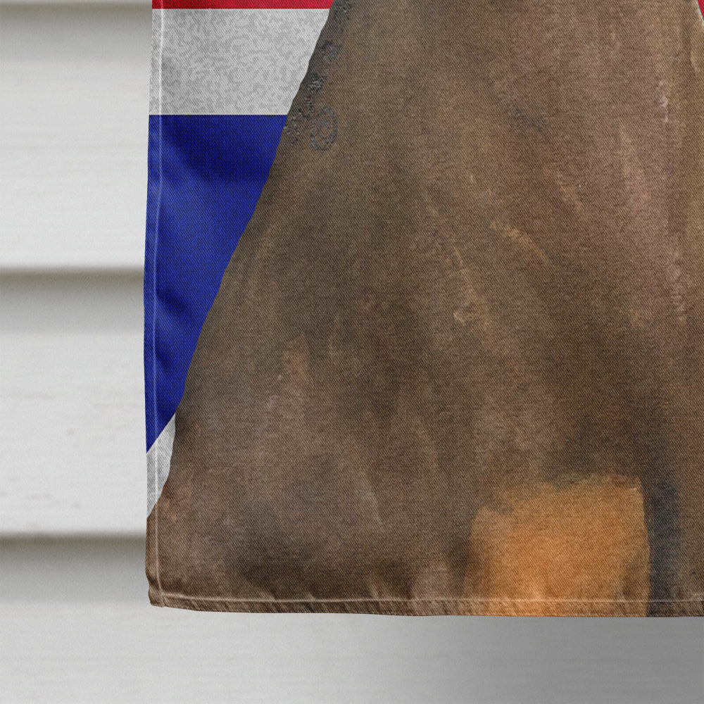Doberman Natural Ears with English Union Jack British Flag House Flag 28x40 Porch Sleeve Pole Decorative Outside Yard Banner Artwork Wall Hanging, Polyester