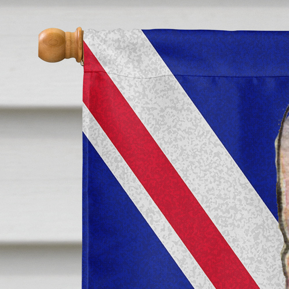 Rat Terrier with English Union Jack British Flag House Flag 28x40 Porch Sleeve Pole Decorative Outside Yard Banner Artwork Wall Hanging, Polyester