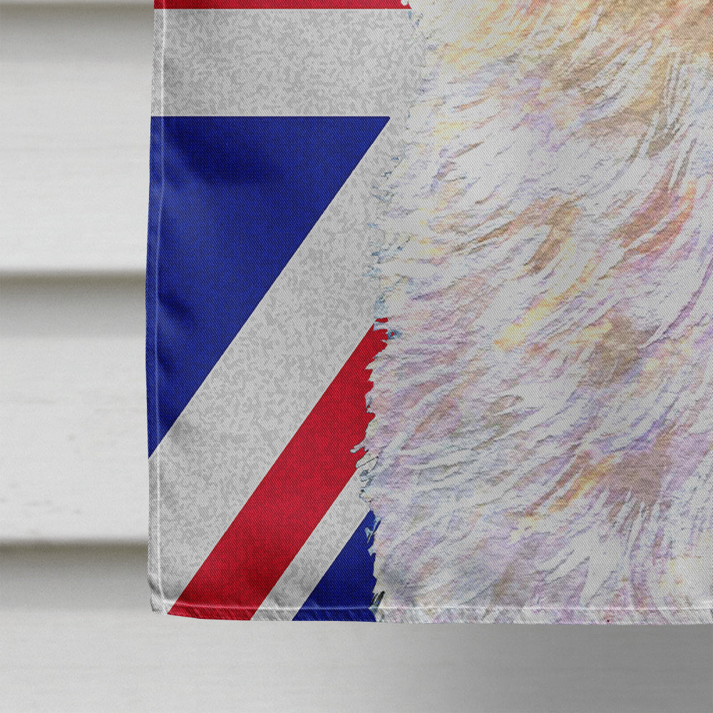 Maltese with English Union Jack British Flag House Flag 28x40 Porch Sleeve Pole Decorative Outside Yard Banner Artwork Wall Hanging, Polyester