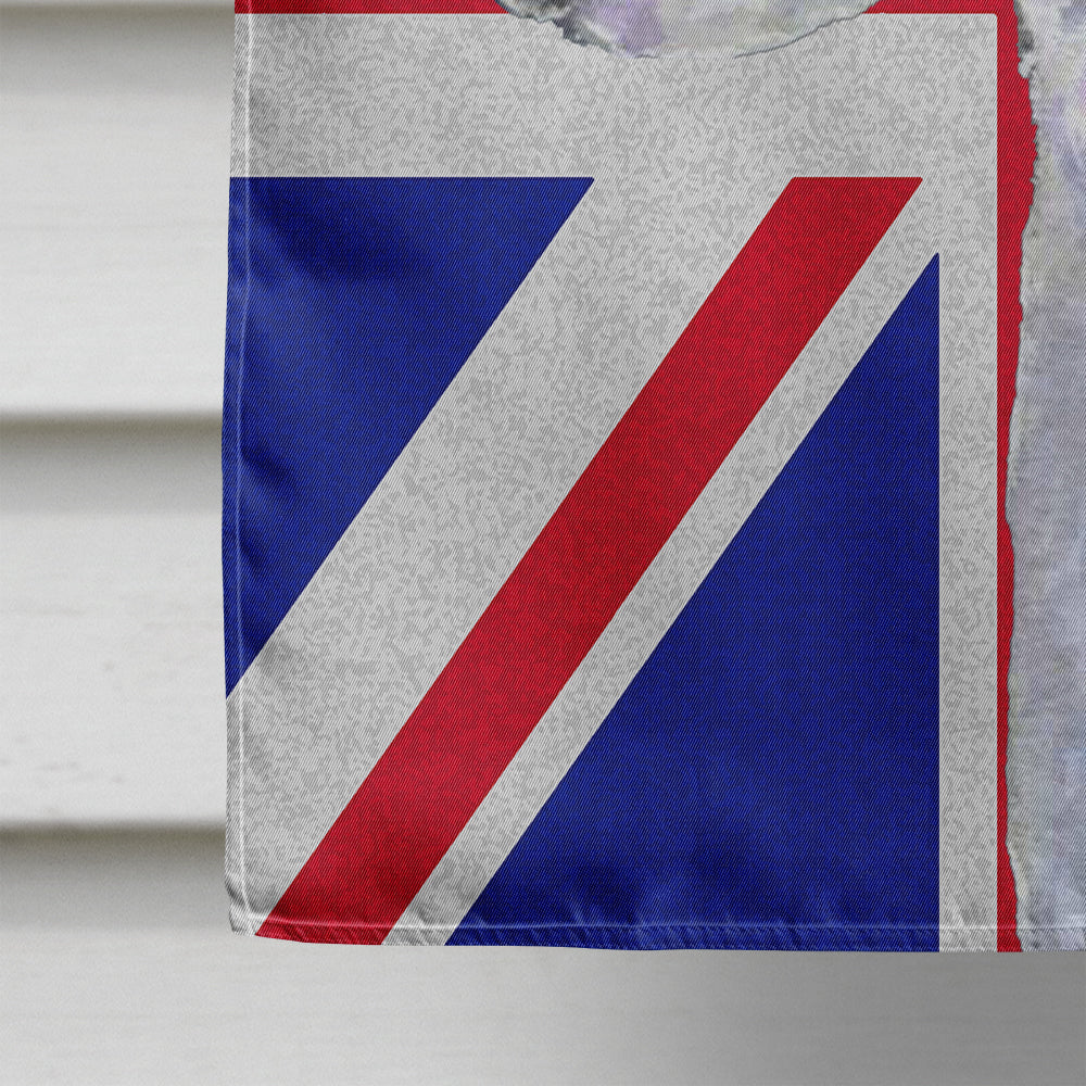 Bedlington Terrier with English Union Jack British Flag House Flag 28x40 Porch Sleeve Pole Decorative Outside Yard Banner Artwork Wall Hanging, Polyester