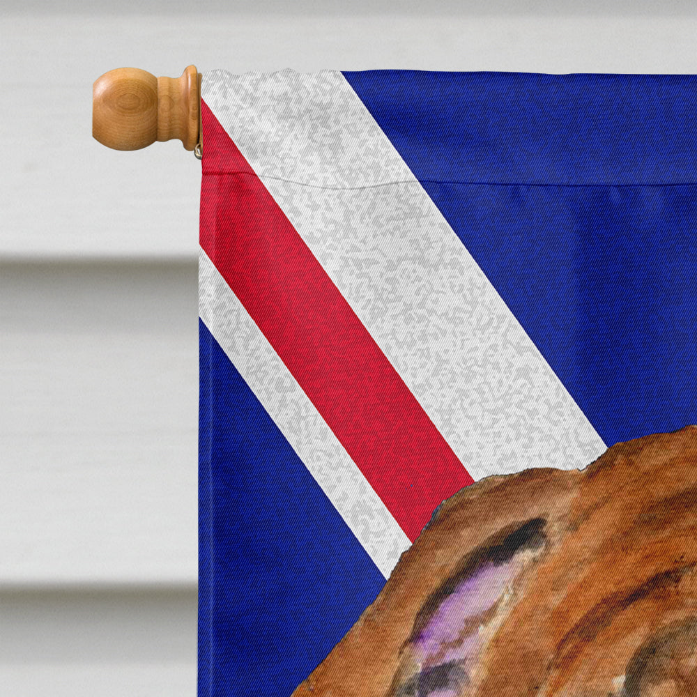 English Bulldog with English Union Jack British Flag House Flag 28x40 Porch Sleeve Pole Decorative Outside Yard Banner Artwork Wall Hanging, Polyester
